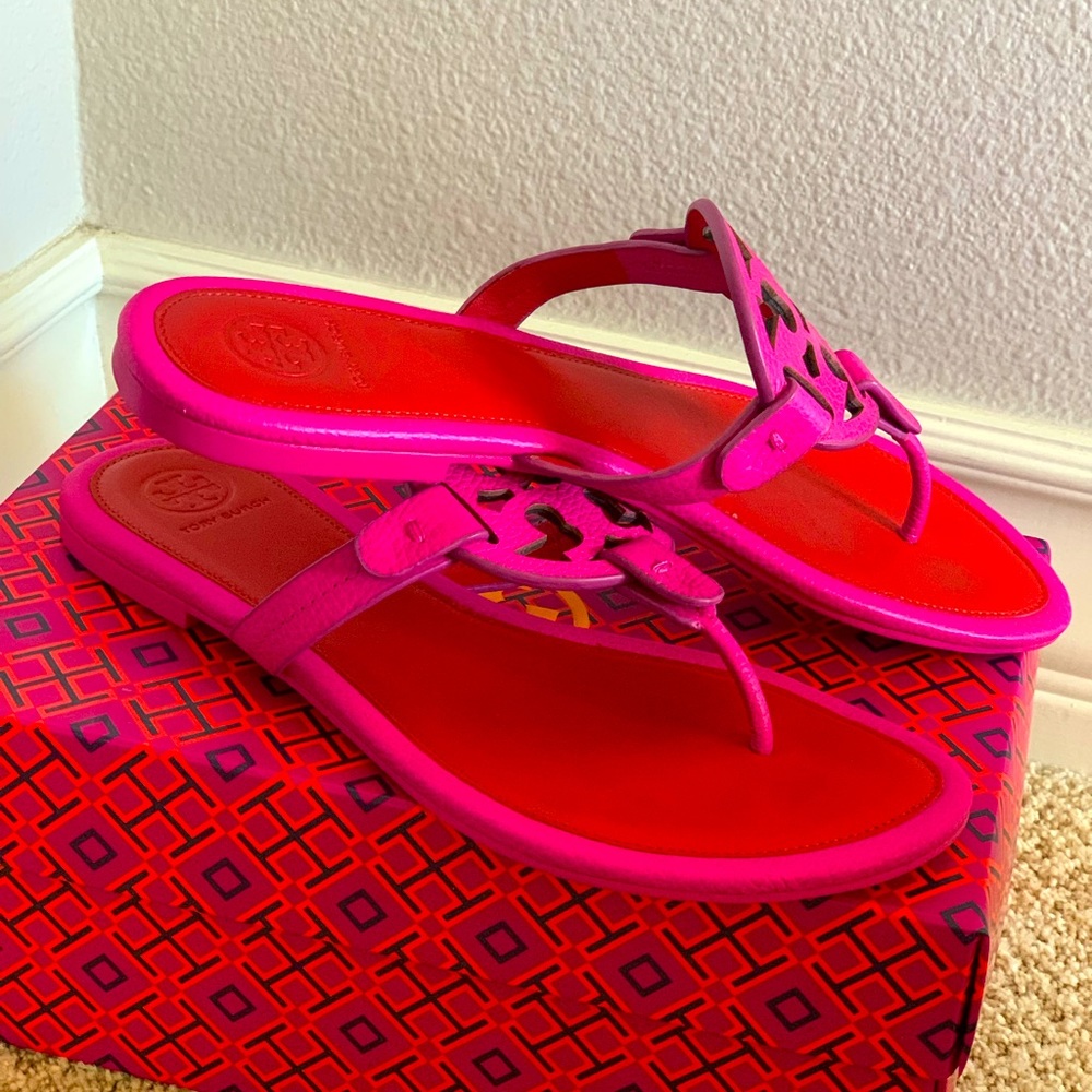 Red / pink leather Tory Burch